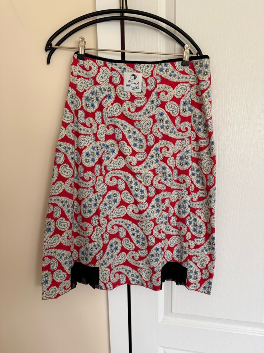 Red Paisley cotton skirt